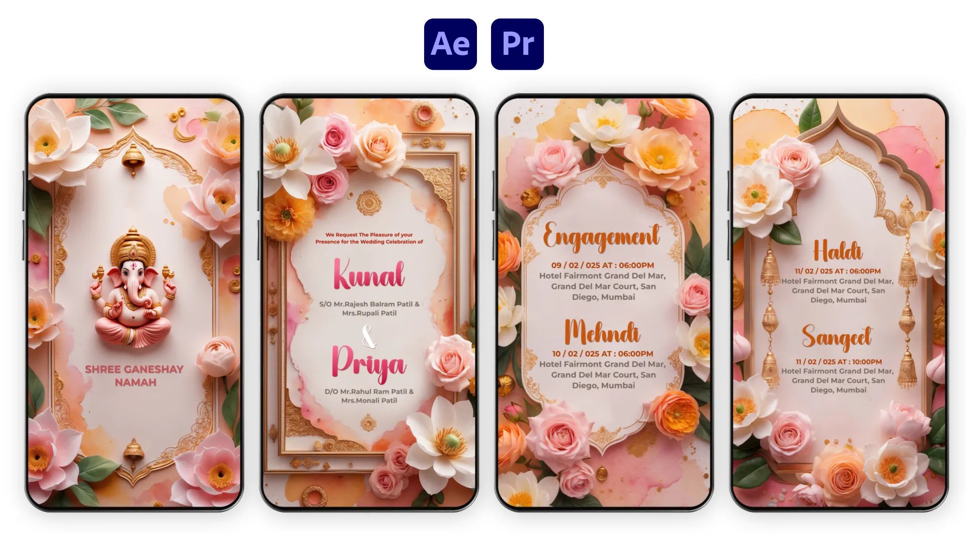 Download indian wedding invitation templates